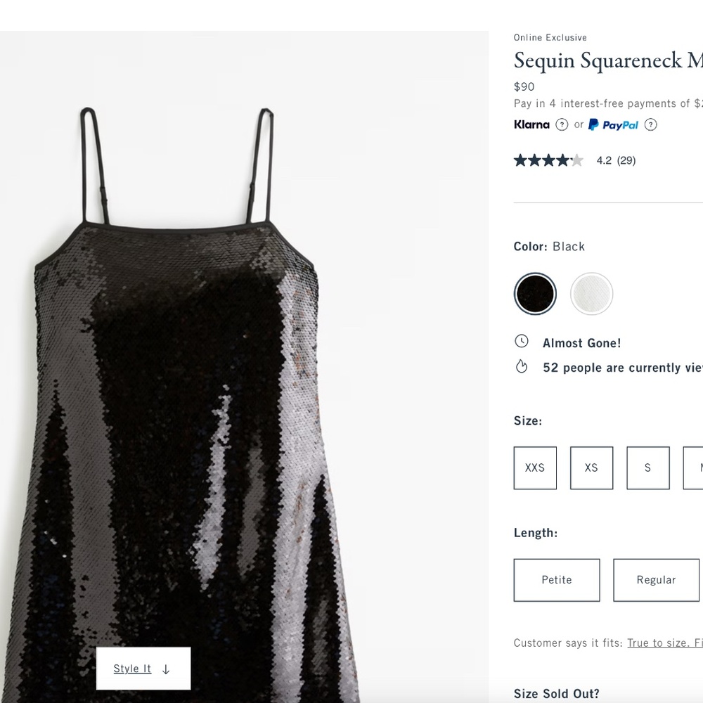 Abercrombie & Fitch Sequence Black Mini Dress
